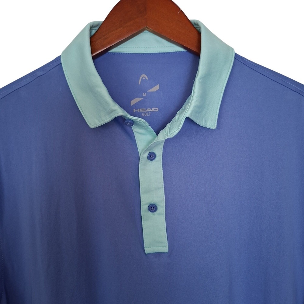 NEW HEAD GOLF Blue Short Sleeve Polo SHIRT Men's Size Medium. NWT